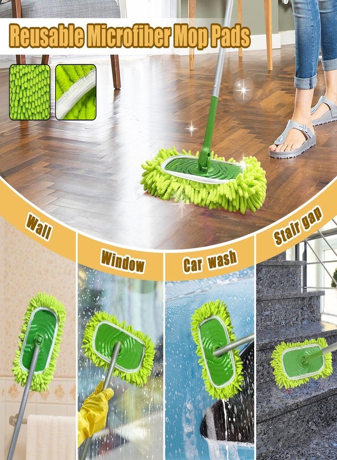 SureOBliss 2PCS Reusable Dry Sweeping Cloths Compatible with Swiffer Sweeper Mop,Reusable Microfiber Mop Pads for Swiffer,Replacement Wet Mopping Pad Refills & Washable Dry Sweeping Cloths for Floor Cleaning - Image 4